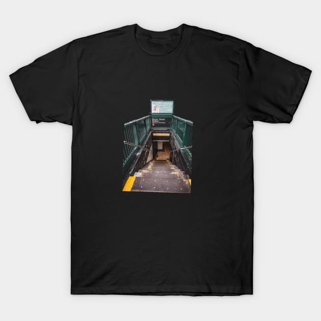 New York City Street Photography-Subway Stop T-Shirt by tonylonder